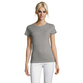 TEE-SHIRT FEMME REGENT WOMEN GRIS CHINÉ - SOL'S