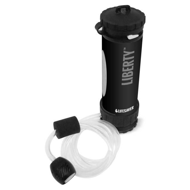Bouteille Liberty avec purificateur d'eau Noir - LifeSaver