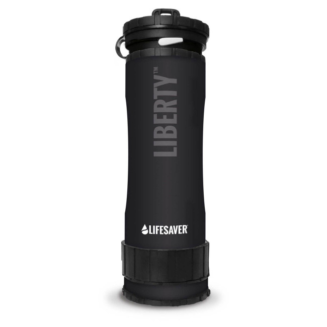 Bouteille Liberty avec purificateur d'eau Noir - LifeSaver