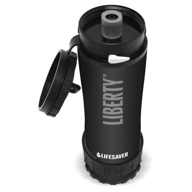Bouteille Liberty avec purificateur d'eau Noir - LifeSaver