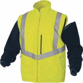 PARKA 4 EN 1 HAUTE VISIBILITÉ POLYESTER OXFORD ENDUIT PU Jaune fluo/Bleu marine - DELTA PLUS