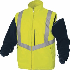 PARKA 4 EN 1 HAUTE VISIBILITÉ POLYESTER OXFORD ENDUIT PU Jaune fluo/Bleu marine - DELTA PLUS