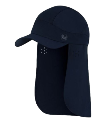 Casquette anti-UV pliable Bimini Cap Solid bleu marine - Buff