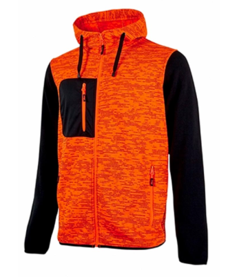 Sweat-shirt zippé RAINBOW Orange Fluo - U Power