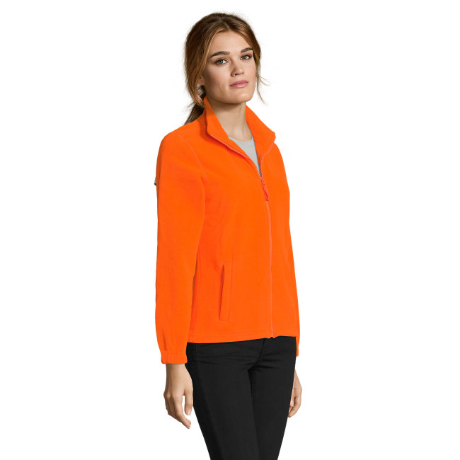 Damen-Microfleecejacke North mit Reißverschluss neonorange - Sol's