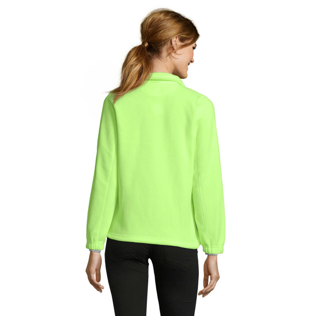 Dames microfleece vest met rits north fluor geel - Sol's