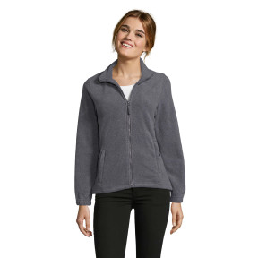 Dames microfleece vest met rits north grijs gemêleerd - Sol's