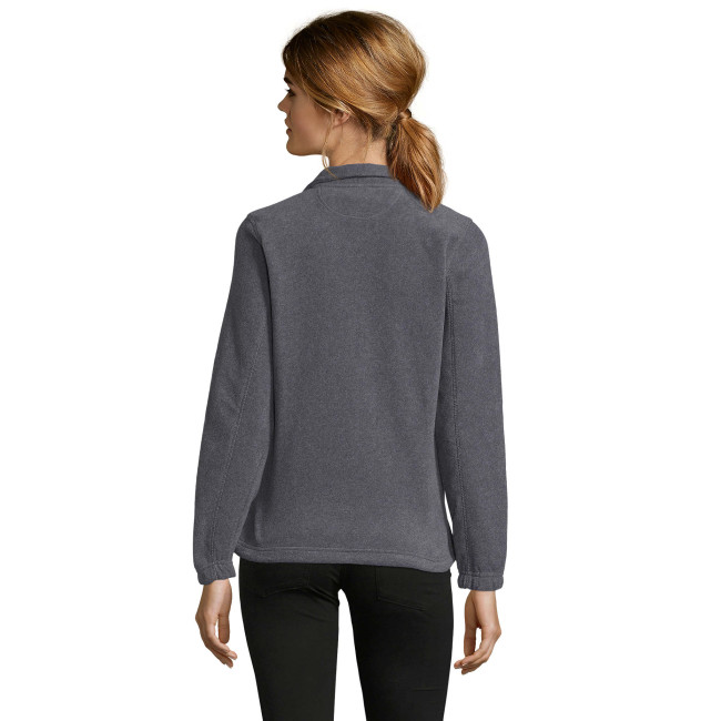 Damen Microfleece-Jacke North mit Reißverschluss grau meliert - Sol's