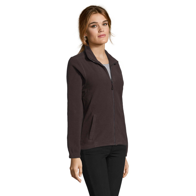 Dames microfleece vest met rits north donkerbruin - Sol's