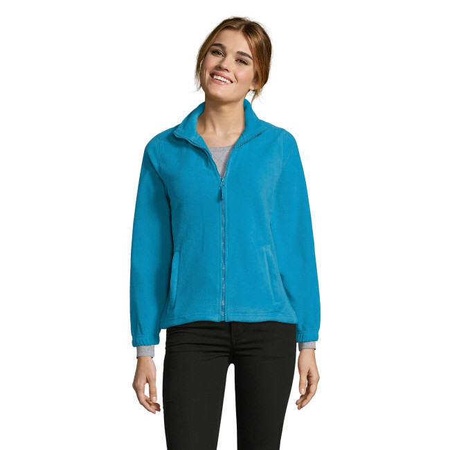 Damen Microfleece-Jacke North mit Reißverschluss aqua - Sol's
