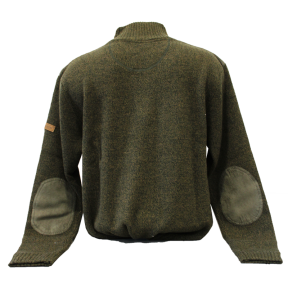 Sweter Myśliwski haftowany kołnierz kierowcy Khaki - Percussion
