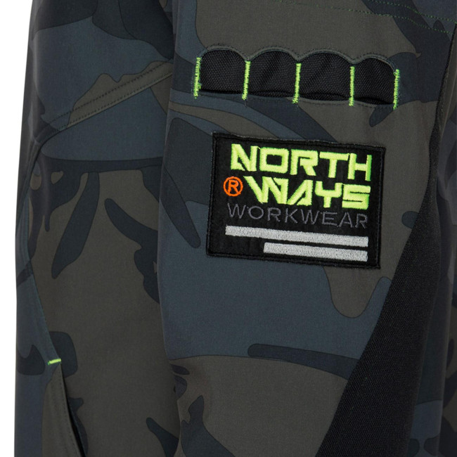 Veste softshell Borel woodland et jaune fluo - North Ways