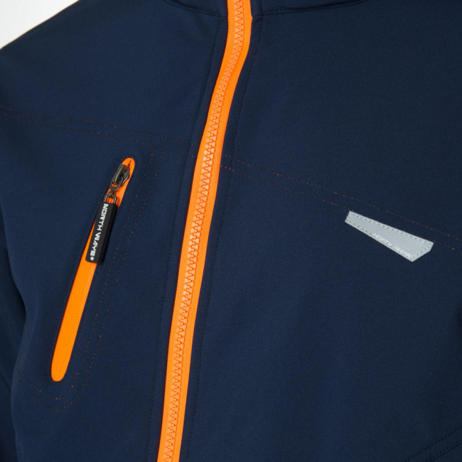 Softshell-Jacke Borel Marine und Neon Orange - North Ways