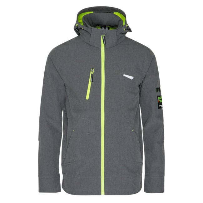 Veste softshell Borel gris chiné et jaune fluo - North Ways