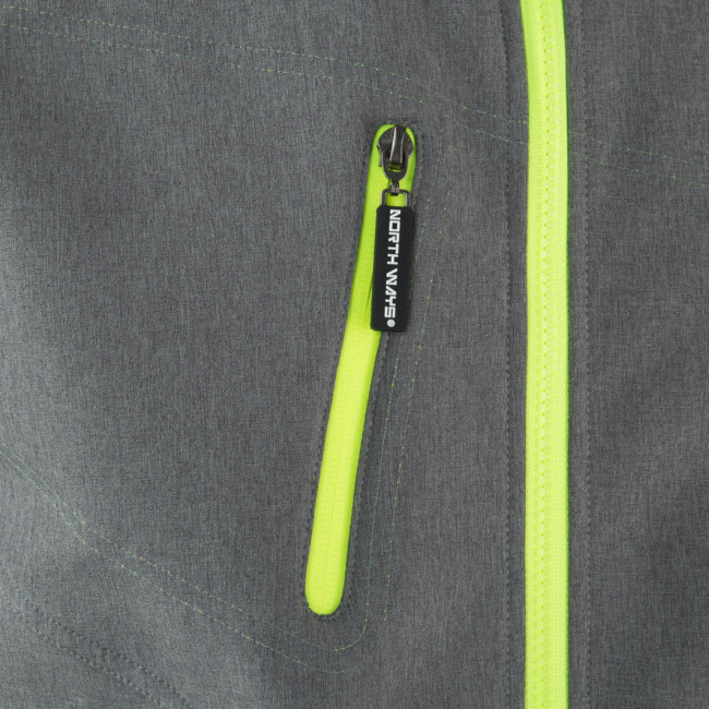 Softshell-Jacke Borel meliert grau und neon gelb - North Ways