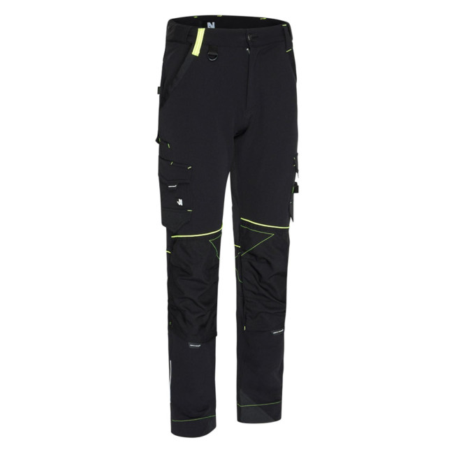PANTALON SACHA NOIR/JAUNE FLUO - NORTH WAYS