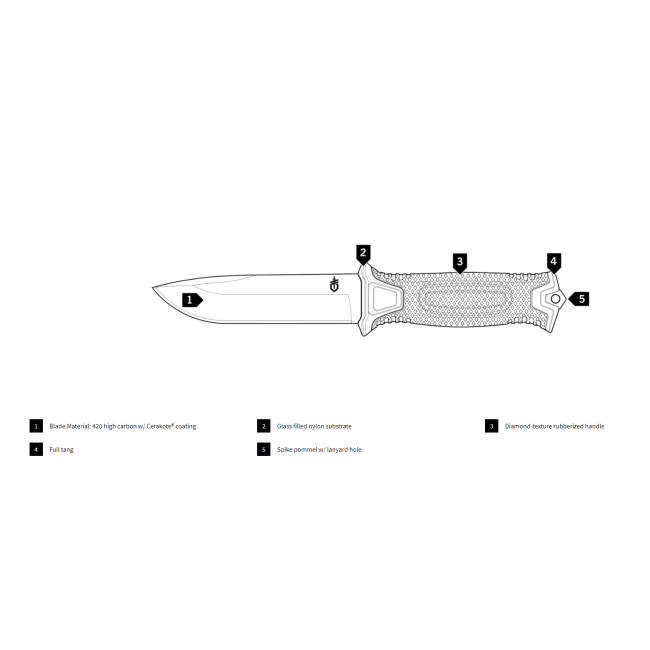 Couteau Strongarm bord uni - Coyote marron - Gerber 