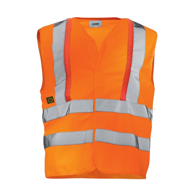Oranje hoogzichtbaarheidsvest met schakelaar uvex protection active flash - Uvex Safety