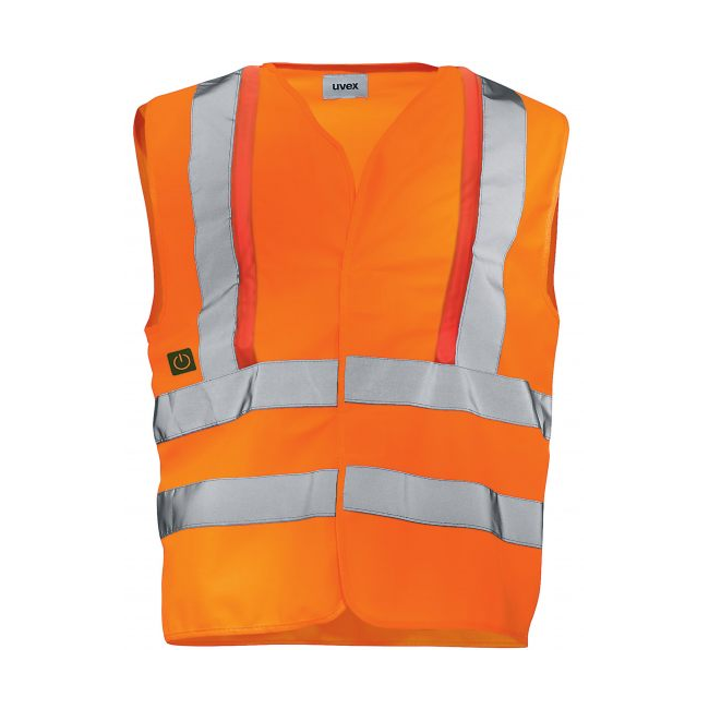 Gilet orange haute visibilité avec interrupteur uvex protection active flash - Uvex Safety
