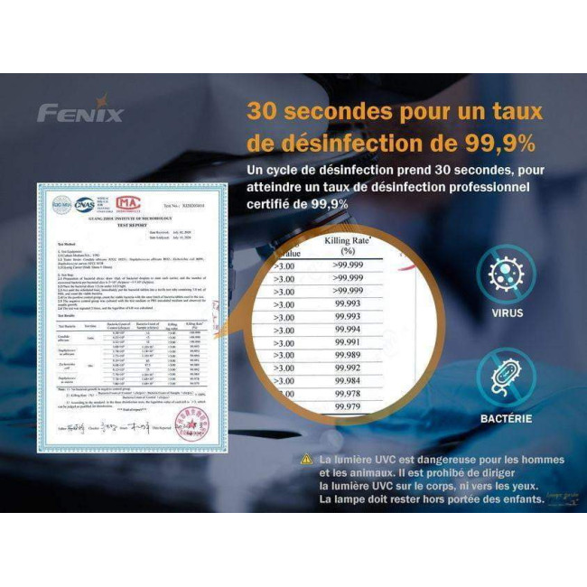 Lampe de désinfection LD32 UVC 1200 lumens - Fenix