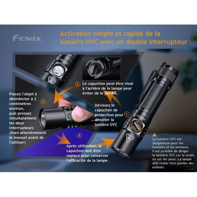 Lampe de désinfection LD32 UVC 1200 lumens - Fenix