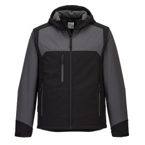 Veste de travail softshell à capuche KX3 noir et gris - Portwest