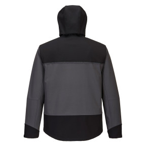 Softshell Arbeitsjacke mit Kapuze KX3 schwarz und grau - Portwest