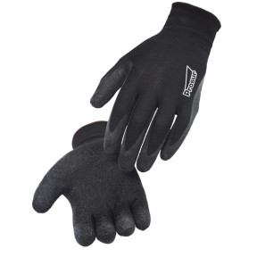 Polyester-Handschuhe mit Latex-Beschichtung, Crêpe-Finish, 13 Gauge, schwarz - Singer Safety