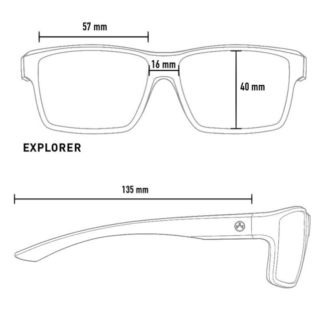 Explorer Bril Zwart gepolariseerde rode glazen - Magpul