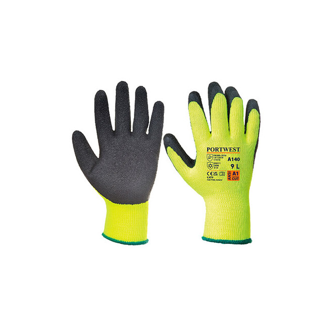 Thermische Handschuhe mit Latexbeschichtung Gelb/Schwarz - Portwest