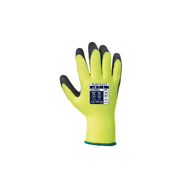 Thermische Handschuhe mit Latexbeschichtung Gelb/Schwarz - Portwest