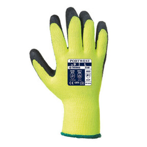 Thermische Handschuhe mit Latexbeschichtung Gelb/Schwarz - Portwest