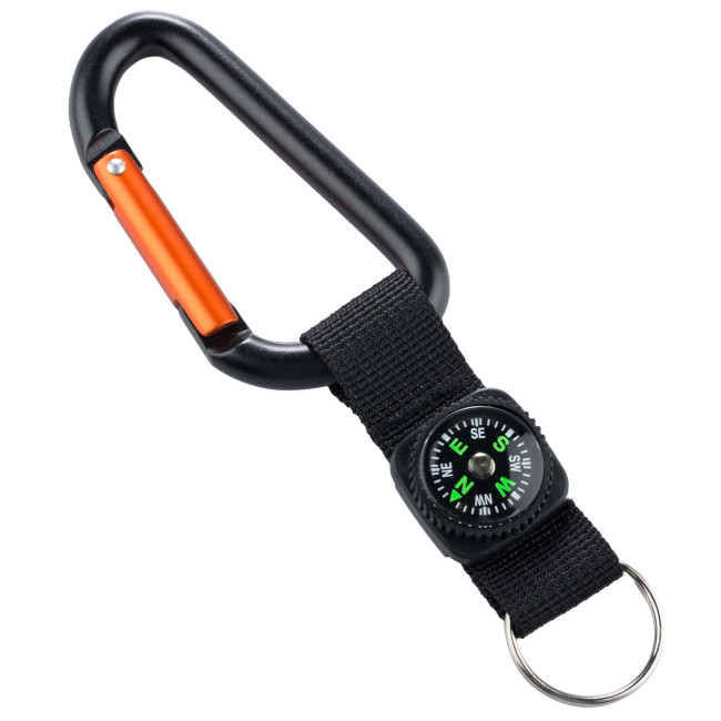 Mousqueton 8 mm avec boussole Noir - Munkees