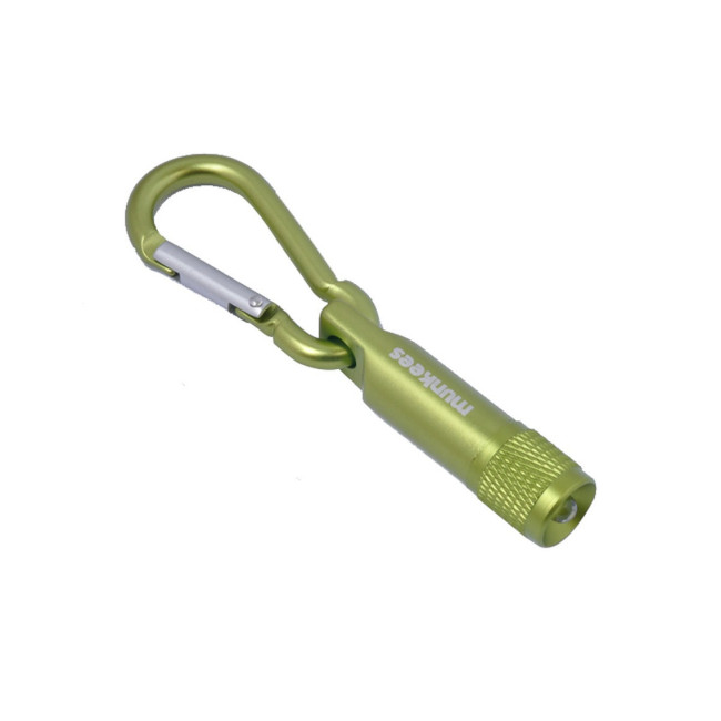 Karabiner mit Taschenlampe Grün - Munkees