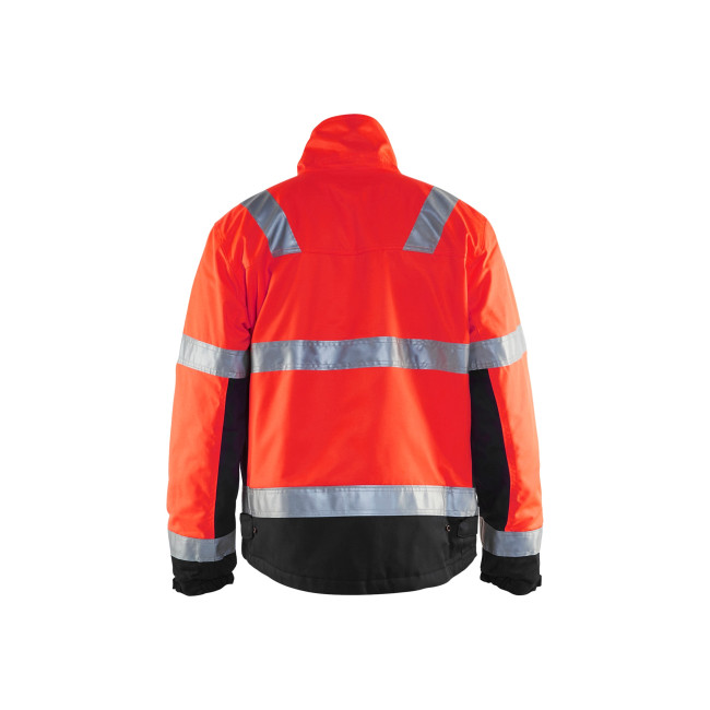 Gilet porta-attrezzi ad alta visibilità rosso fluorescente