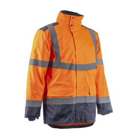 Parka pluie HV Kazan orange et marine - Coverguard