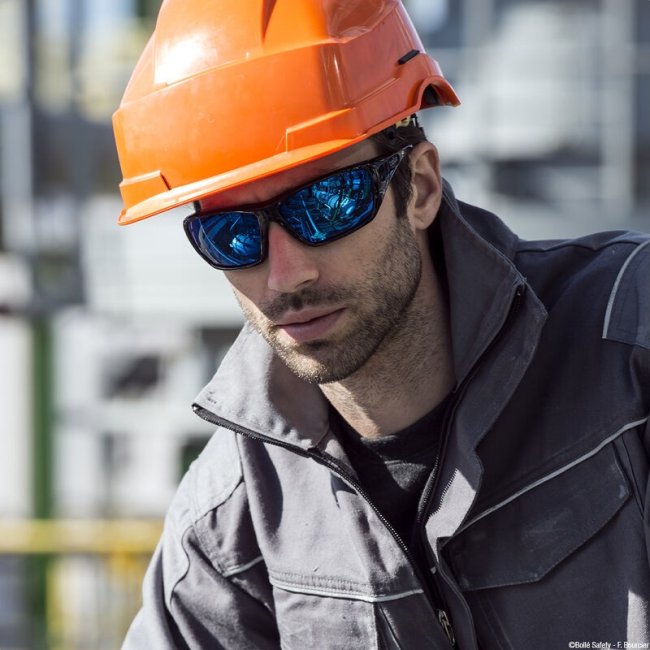 Lunettes de protection polarisées flashées bleues HUSTLER - Bollé Safety