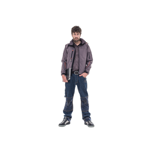 Kurtka Softshell szara z kapturem - HEROCK