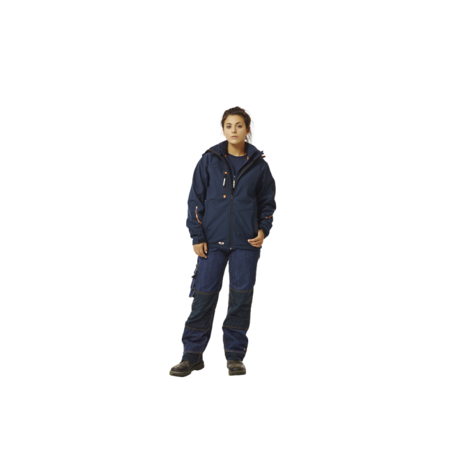 Waterdichte Softshell jas donkerblauw met capuchon - HEROCK