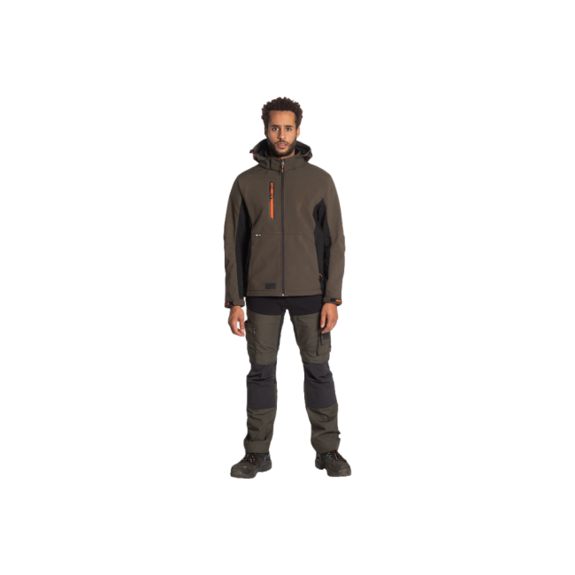 Softshell à capuche TRYSTAN Dark Kaki/Noir - Herock