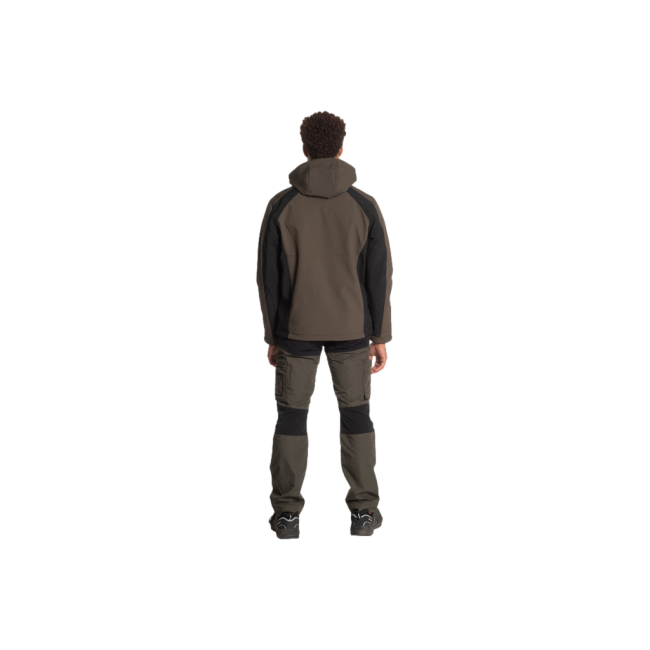 Softshell-Jacke mit Kapuze TRYSTAN Dunkel Khaki/Schwarz - Herock