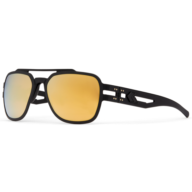Stark Matte Blackout Brille mit gold verspiegelten polarisierten Gläsern - Gatorz