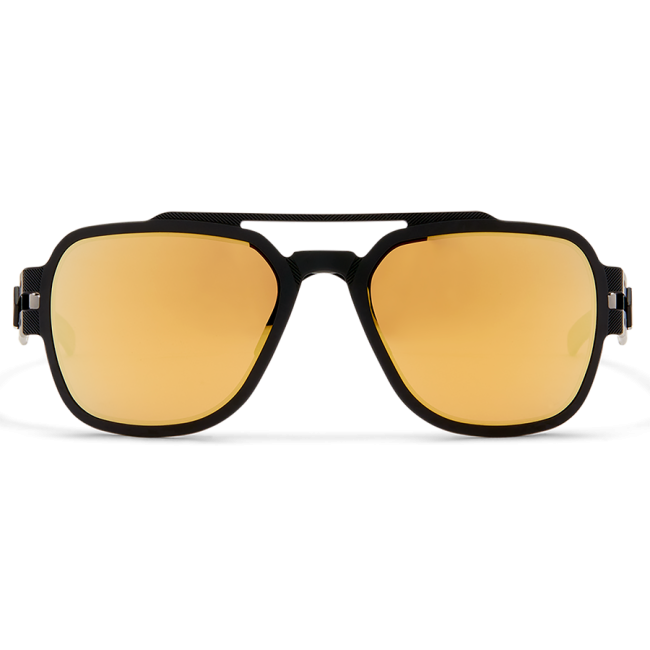 Lunettes Stark Matte Blackout avec verres polarisés miroir or - Gatorz