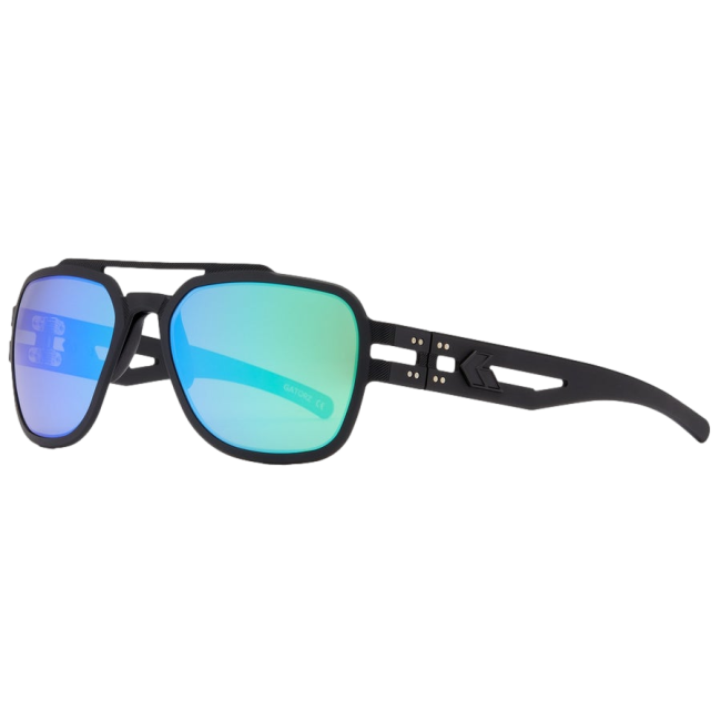 Okulary Stark Matte Blackout z polaryzowanymi soczewkami lustrzanymi zielonymi - Gatorz