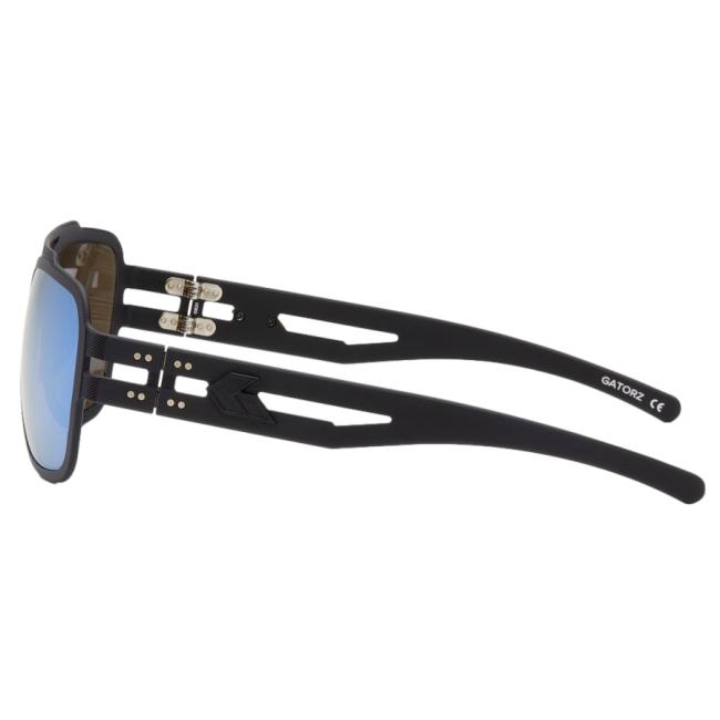 Stark Matte Blackout Brille mit polarisierten blauen Spiegelgläsern - Gatorz