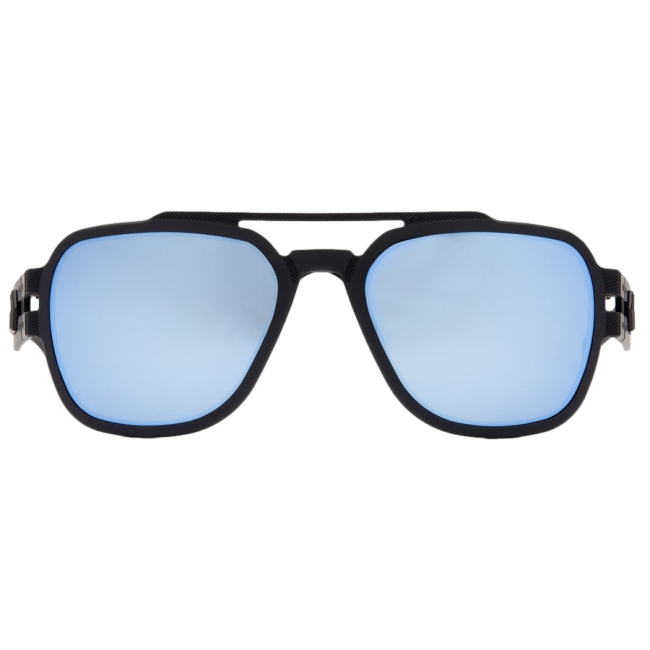 Okulary Stark Matte Blackout z polaryzowanymi soczewkami lustrzanymi niebieskimi - Gatorz
