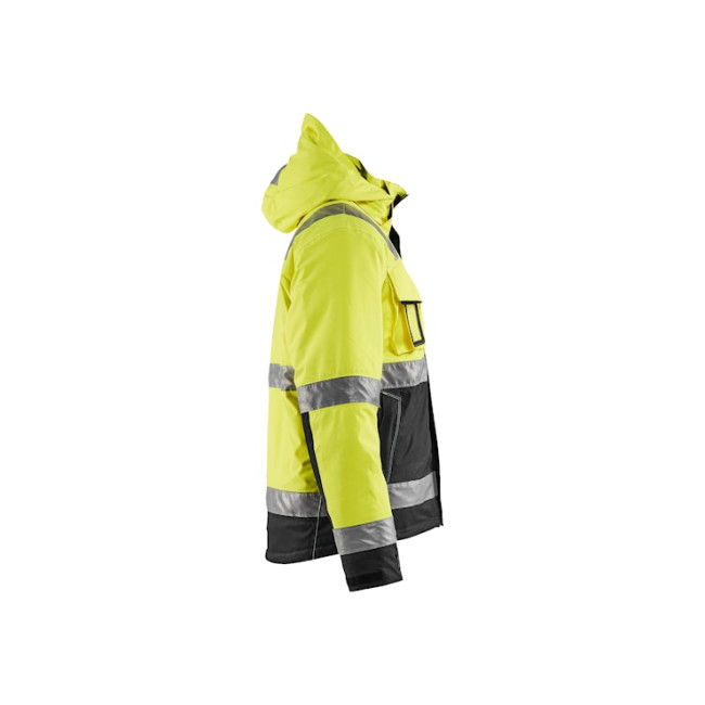 Kurtka zimowa wysokiej widoczności stretch 2D Żółty fluo/Czarny - Blaklader