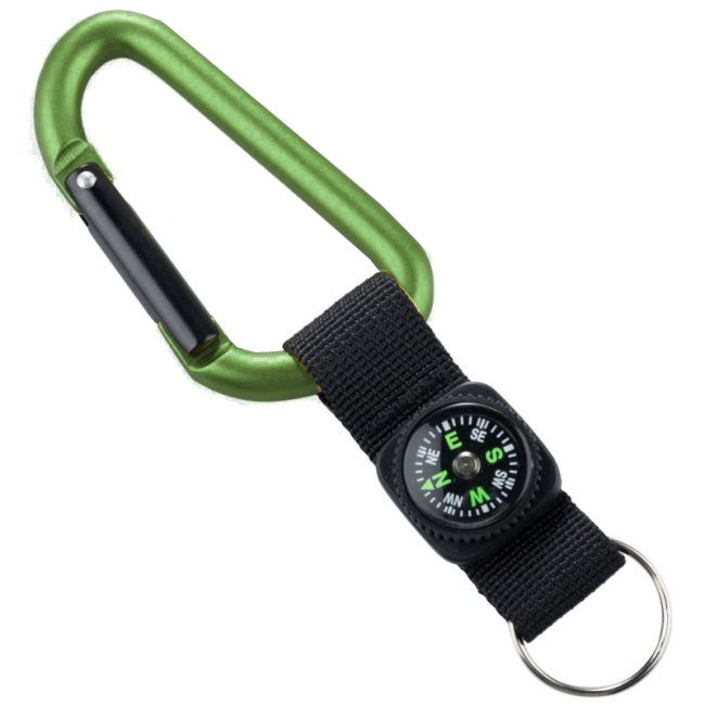 8 mm karabijnhaak met kompas Groen - Munkees