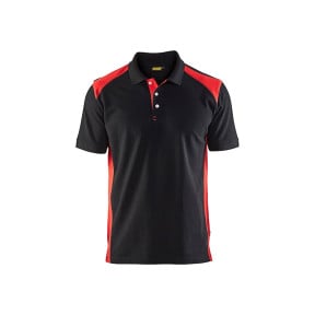 Polo Piqué Noir/Rouge - Blaklader