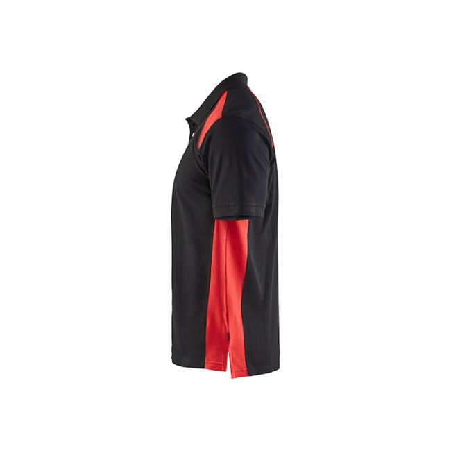 Polo Piqué Noir/Rouge - Blaklader